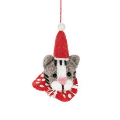 Felt Clarence The Christmas Cat Decoration