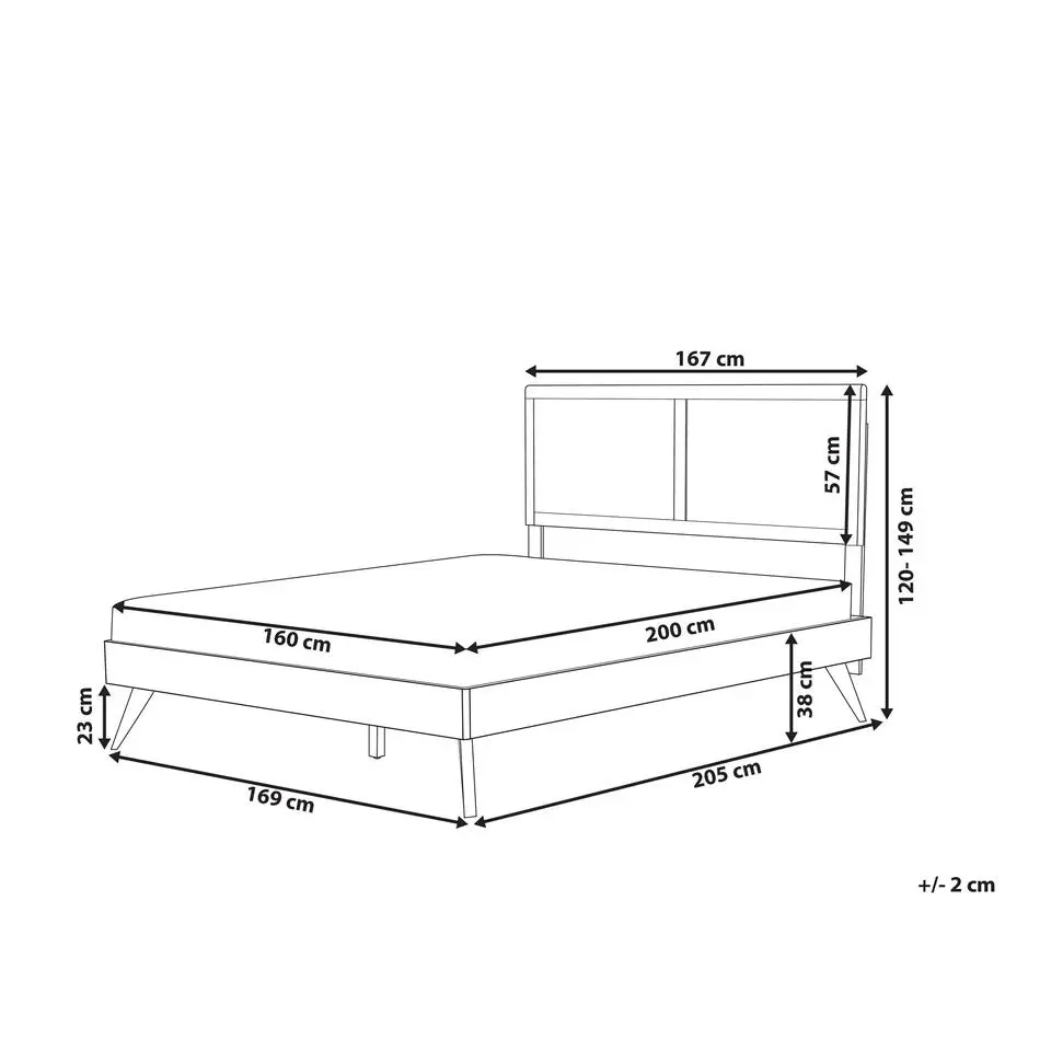 ISTRES - Tweepersoonsbed - Lichthout - 160 x 200 cm - MDF
