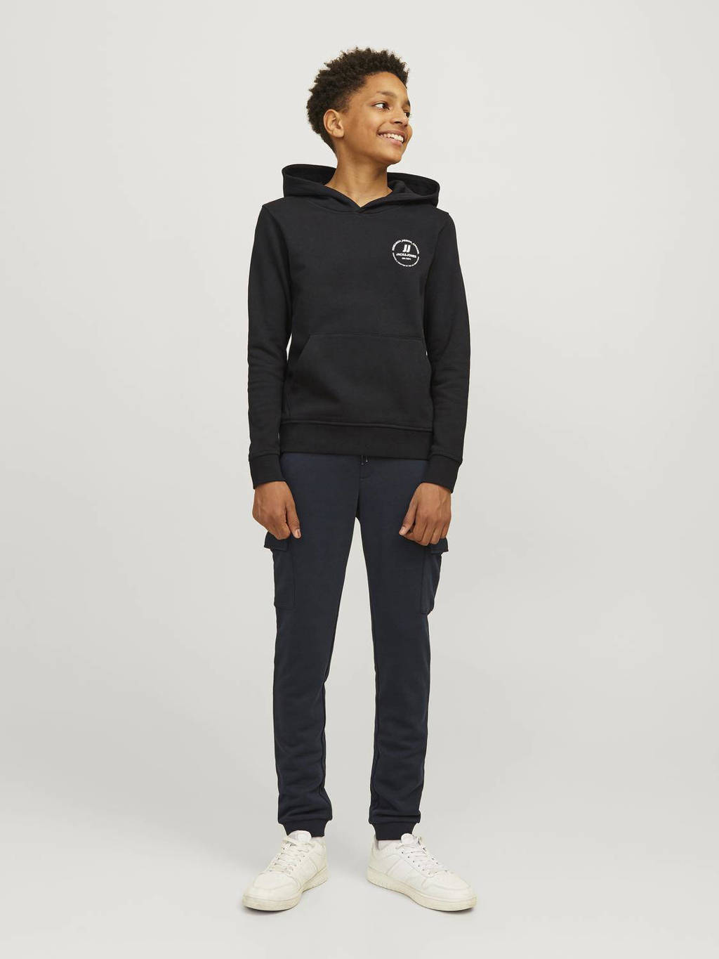 JACK & JONES hoodie JJESWIFT met printopdruk zwart