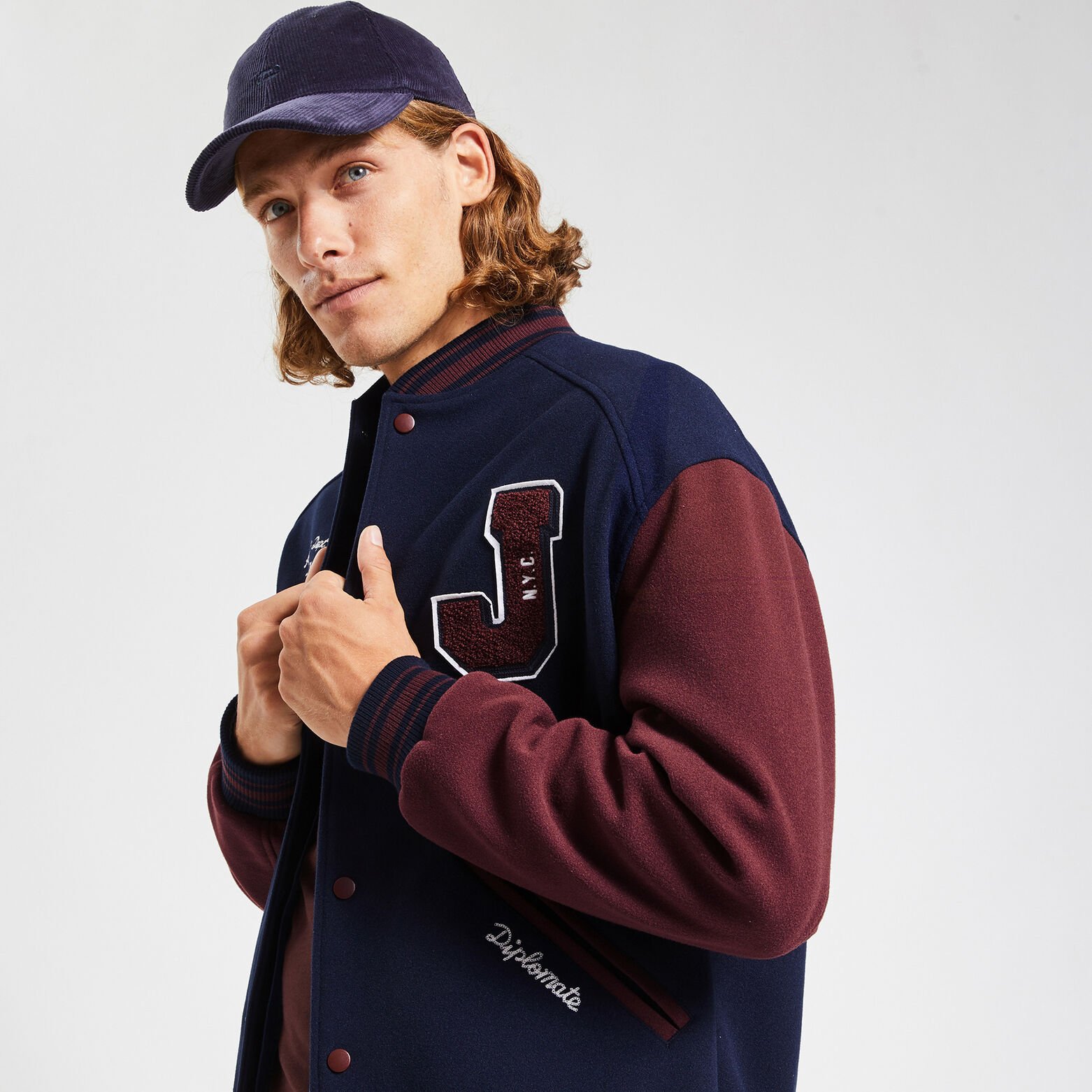 Blouson collège colorblock Bleu foncé