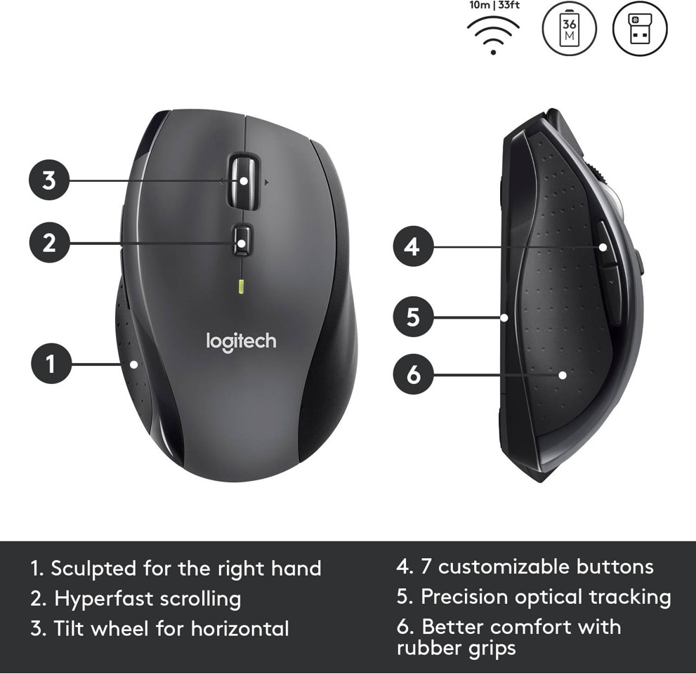 Logitech M705 wireless mouse Silver