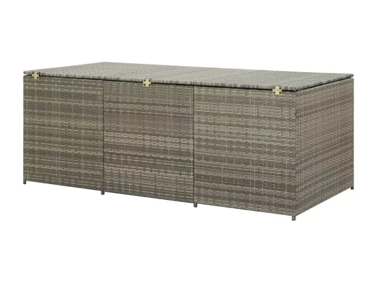 Prolenta Premium - Boîte de rangement de jardin résine tressée 180x90x70 cm gris
