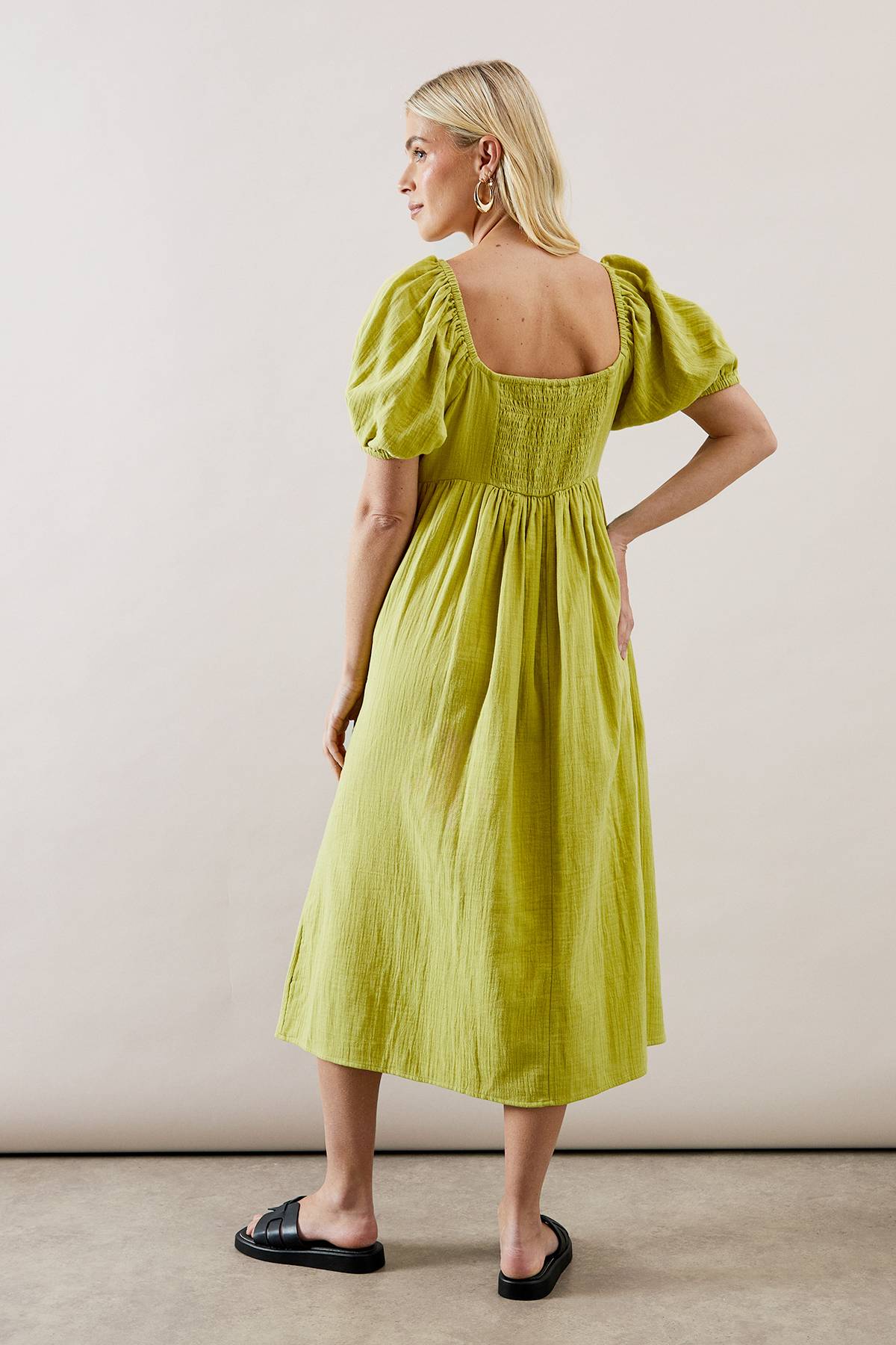 Wallis Robe Midi Texturée Brodée De Palmiers Petite