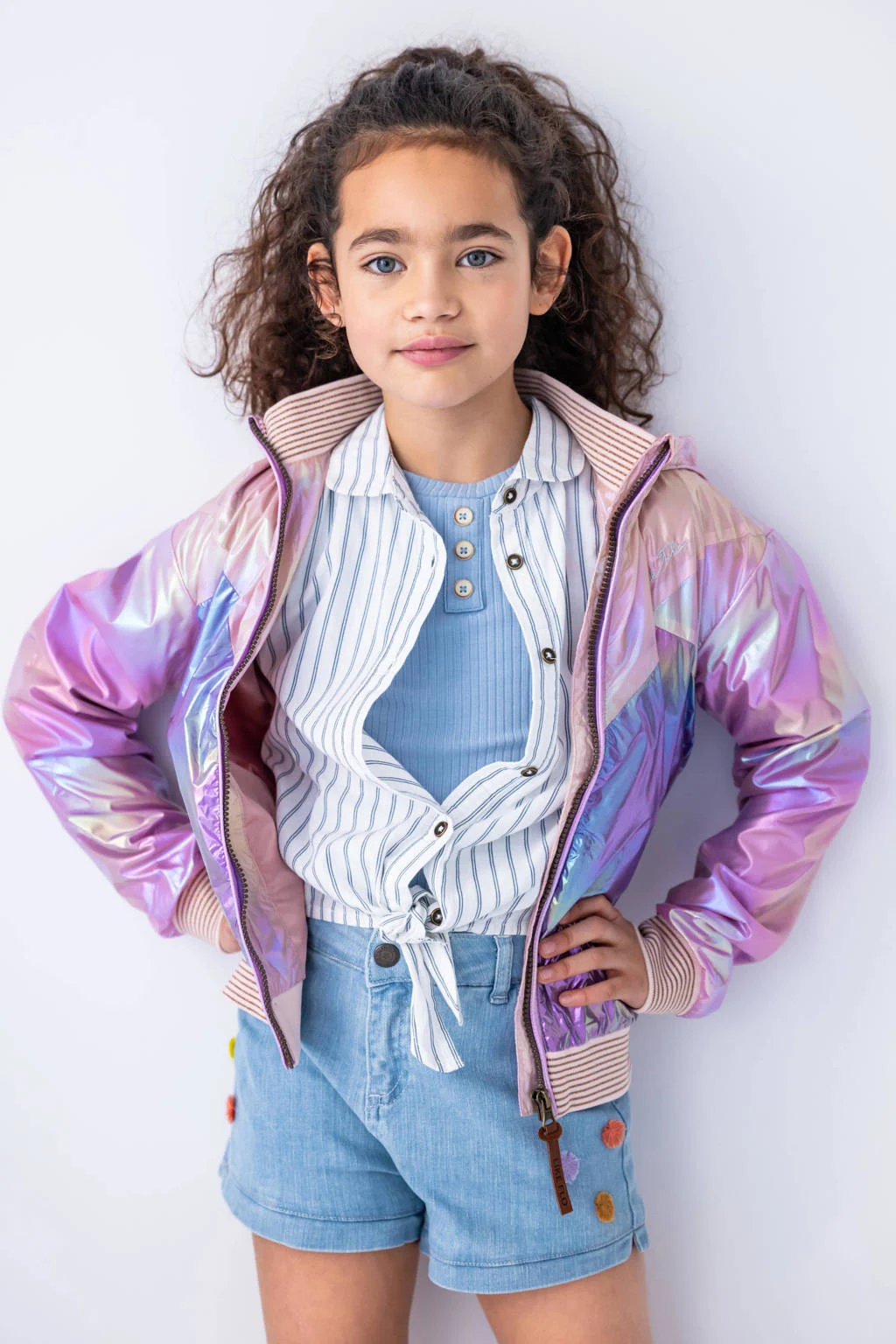 Like Flo gestreepte blouse blauw/wit