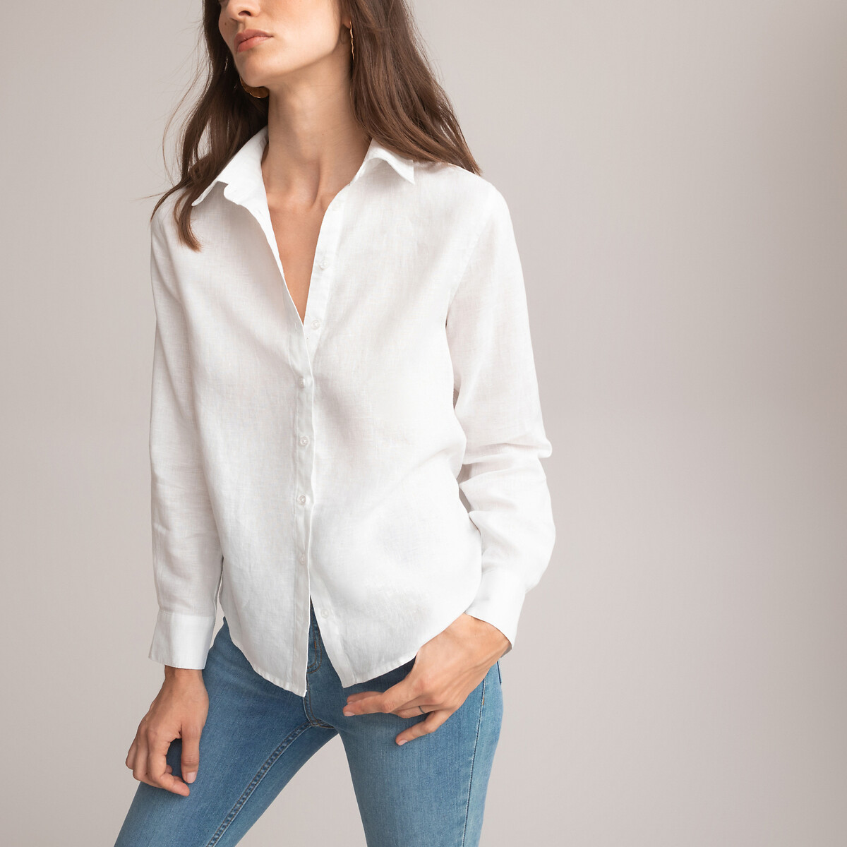 COLEÇÕES LA REDOUTE<br>Camisa de linho de manga comprida