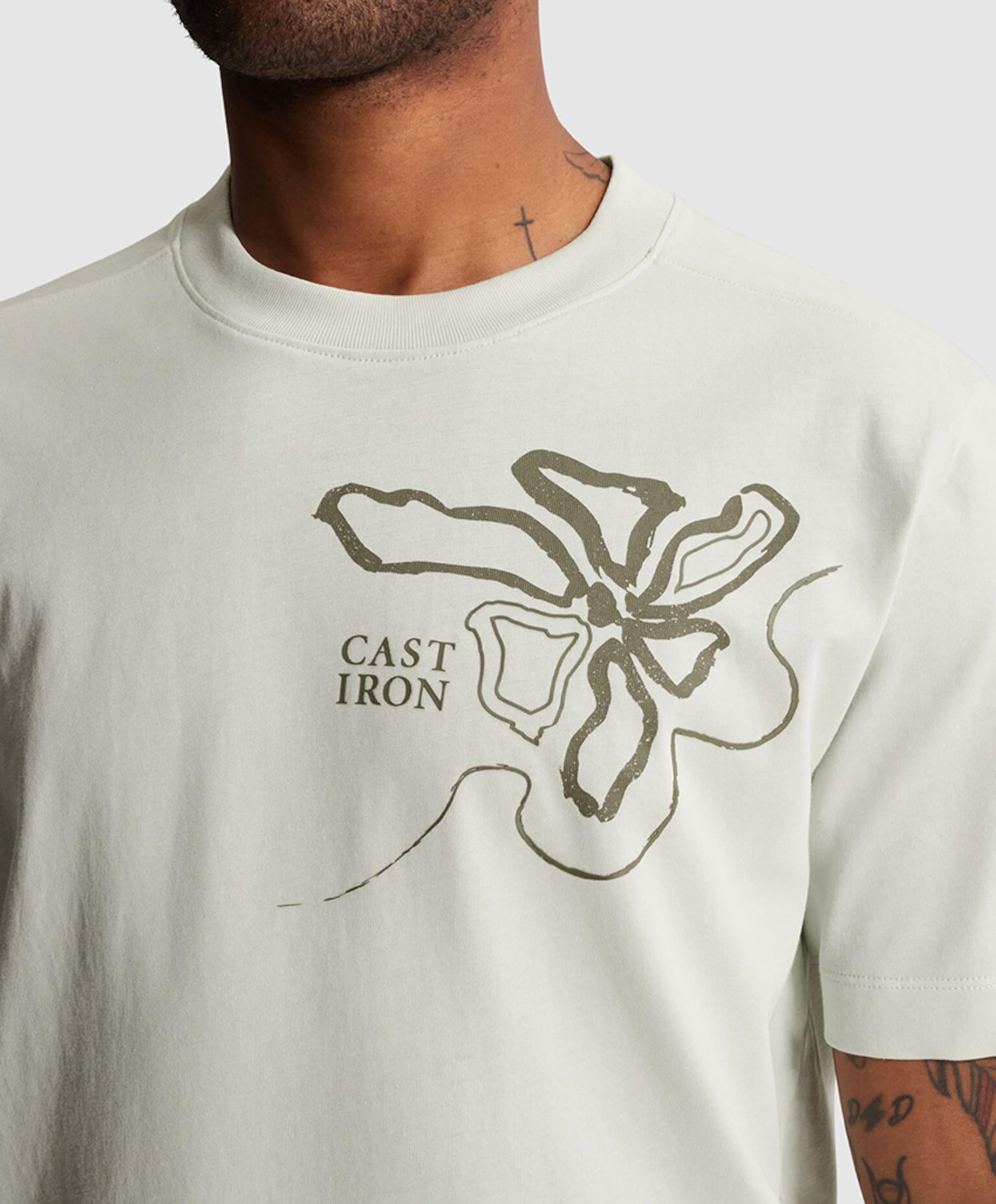 Cast Iron Heren T-shirt ecru