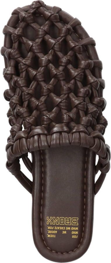 Bronx dames slipper Annaya leder bruin