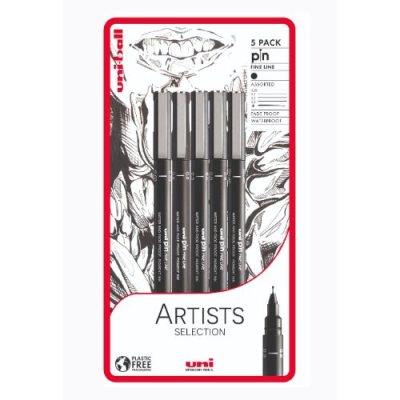 Uni Pin Blister Artists Selection Pens Set of 5