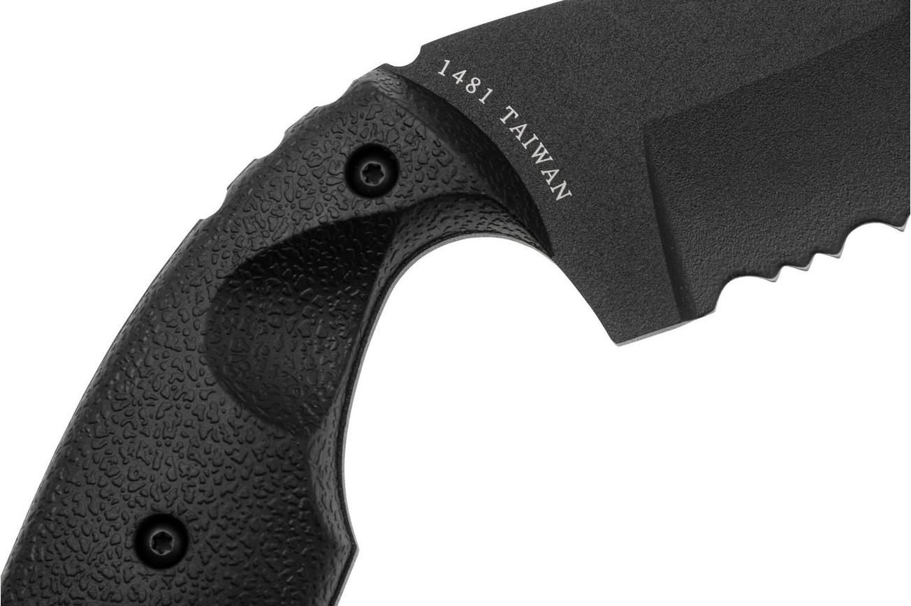 KA-BAR TDI Original 1481 Serrated Black, Hard Plastic Sheath, vaststaand mes