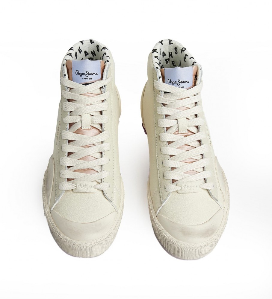 Tênis Pepe Jeans Kenton Vintagehigh W de couro branco