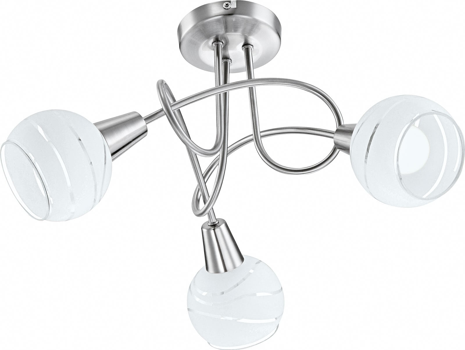 GLOBO LED Retrofit Deckenlampe ELLIOTT 3-flg nickelfarbig