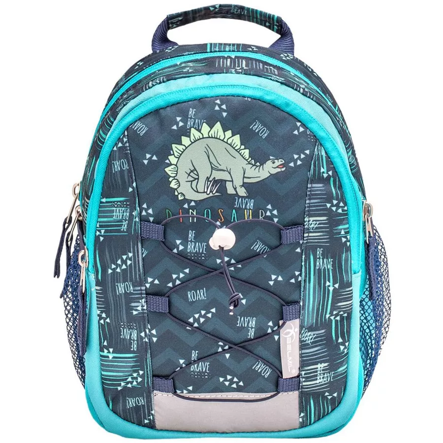 Belmil Kindergartenrucksack Mini Kiddy Kindergartenrucksack für 1-3 Jährige Kinder mit Brustgurt Little Stegosaurus