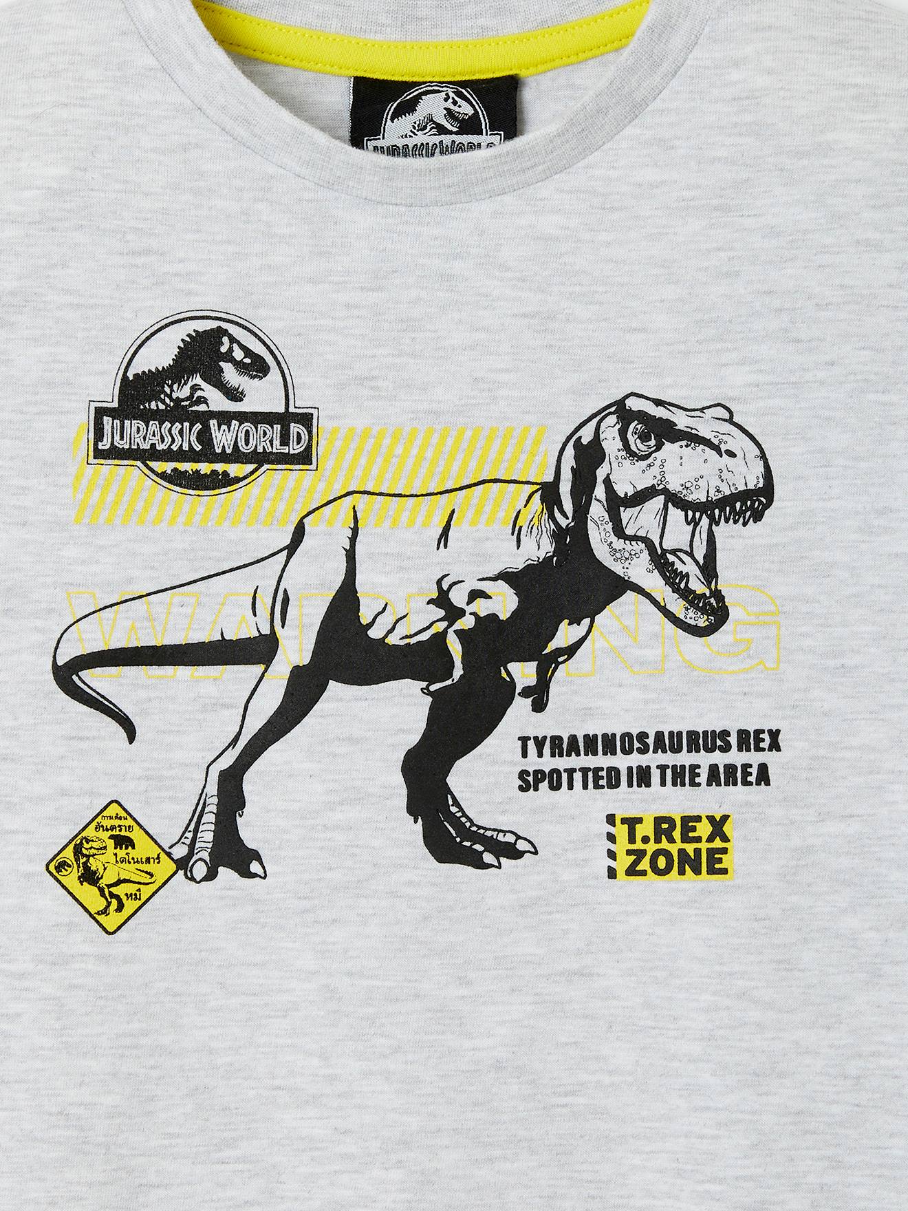 Camiseta lisa cinza médio Jurassic World® com estampas.