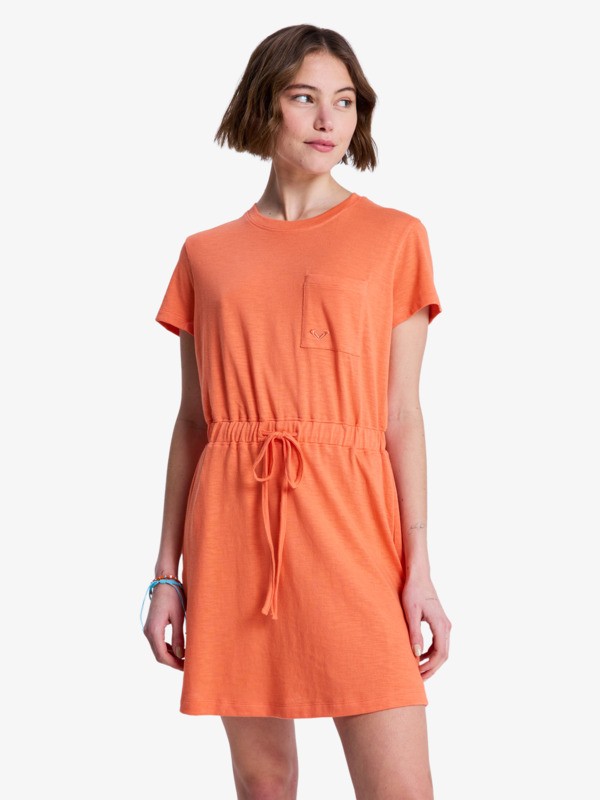 Sunny Expedition Solid Robe T-shirt nouée Orange Femme