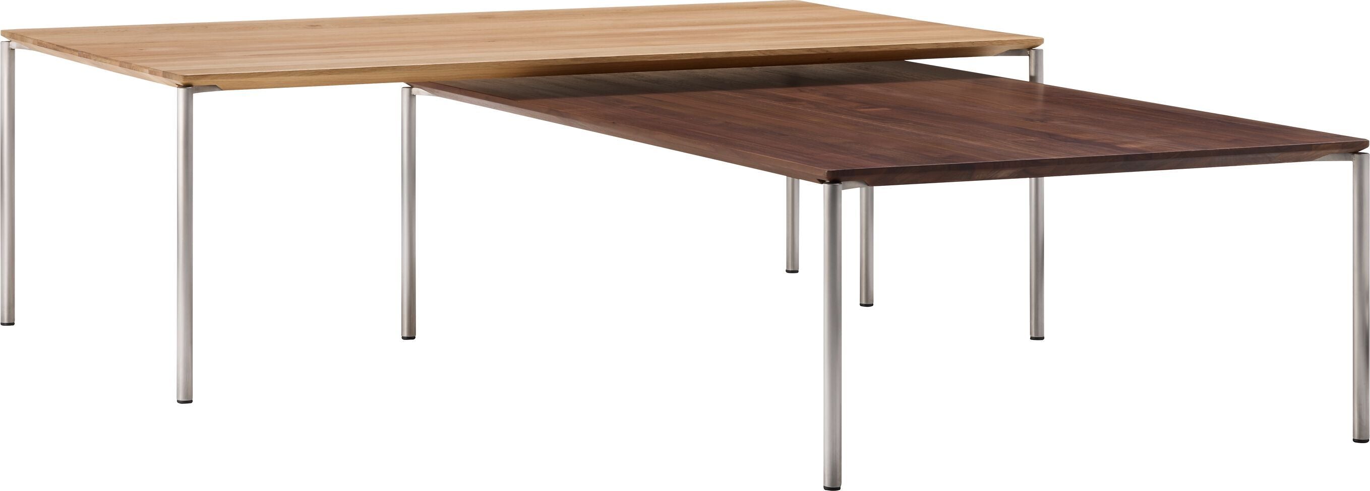 BAO Salontisch - Eiche massiv / Edelstahl / B: 120.0 cm x T: 70.0 cm x H: 40.0 cm