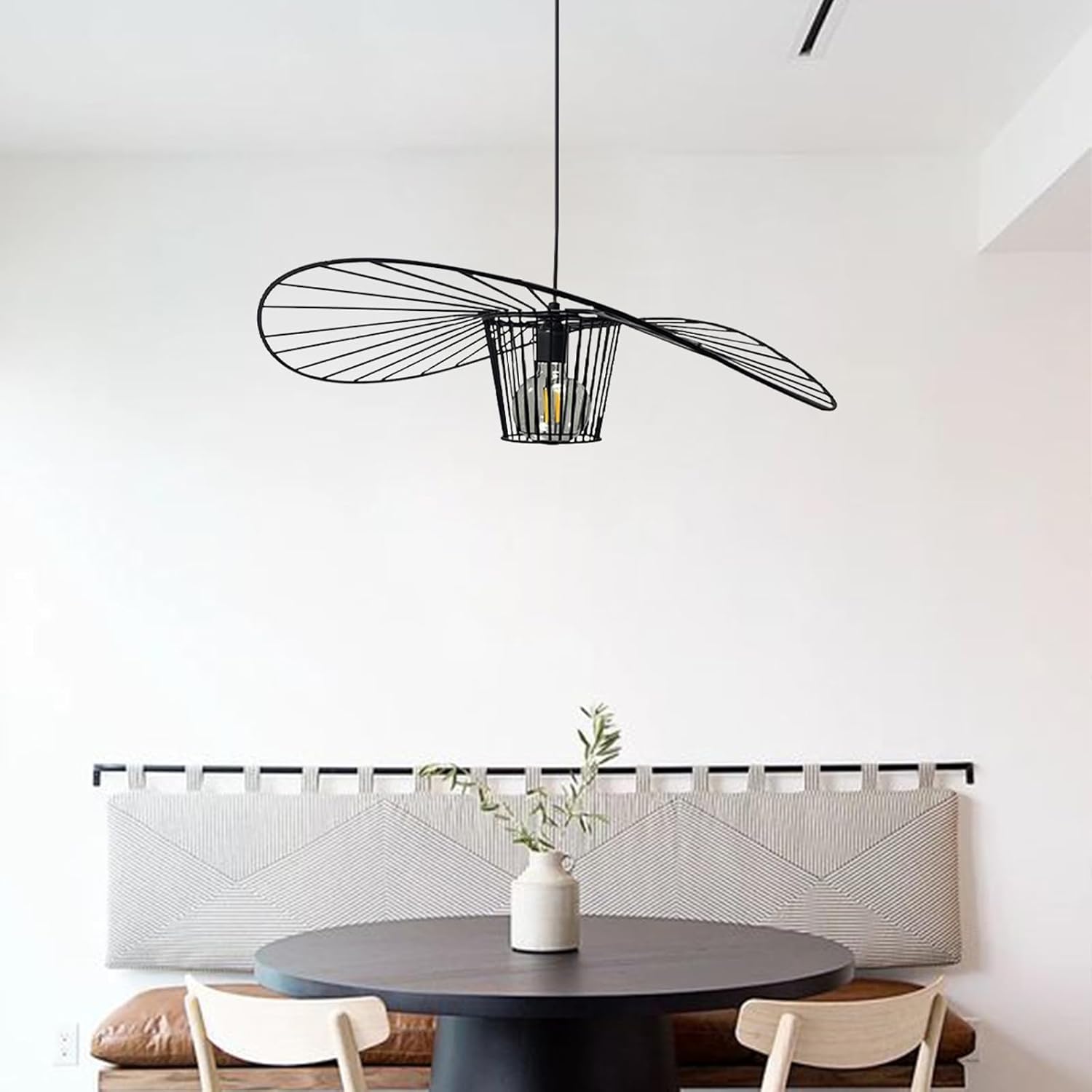 100% Metall bamyum Genova Vertigo Lampe, Hängelampe Schwarz Ø70 cm 1 flammig, Küchenlampe Hängend Schwarz, Lampenschirm Hängelampe Esstisch Wohnzimmer, Pendelleuchte Esstisch Wohnzimmer, Lampe Vertigo