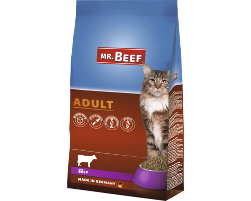 MR.BEEF Basic droogvoer voor katten, 10 kg, rundvlees, non-GMO, zonder toegevoegde suikers, zonder kunstmatige kleurstoffen, zonder soja. Gemaakt in Duitsland.