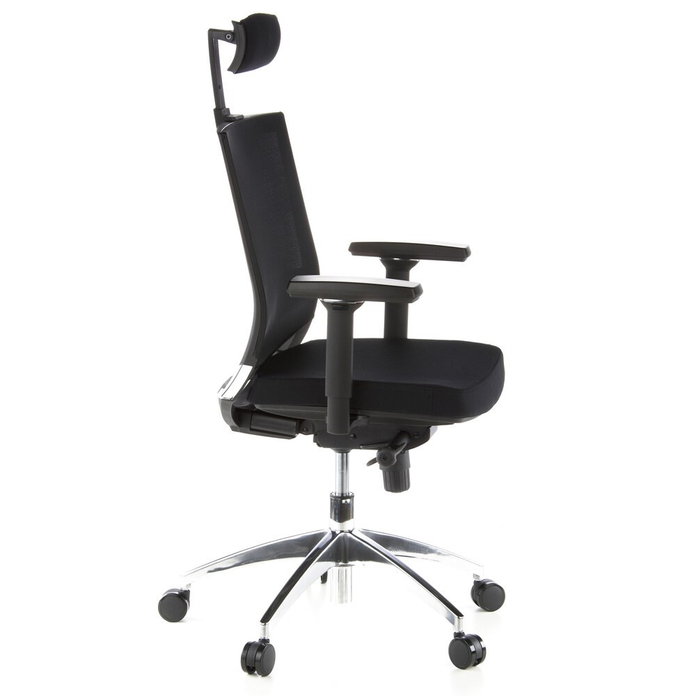 Profi Bürostuhl PORTO MAX Stoff/Netzstoff mit Armlehnen (höhenverstellbar) hjh OFFICE