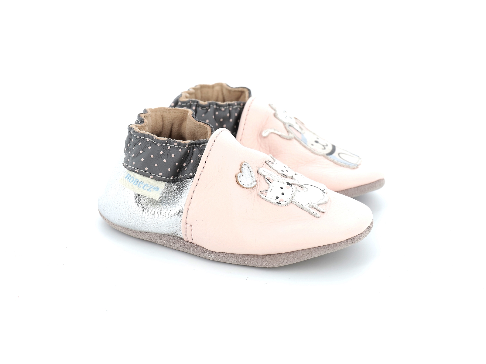 Robeez-CAT FRIENDS Cuir Rose Pâle