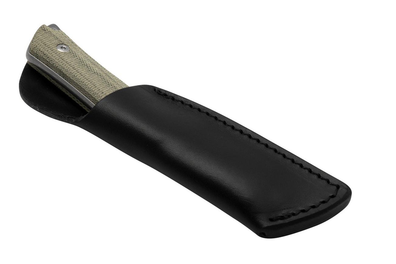 Mercury Kali N690 Stonewashed Sheepsfoot, Green Canvas Micarta, vaststaand mes