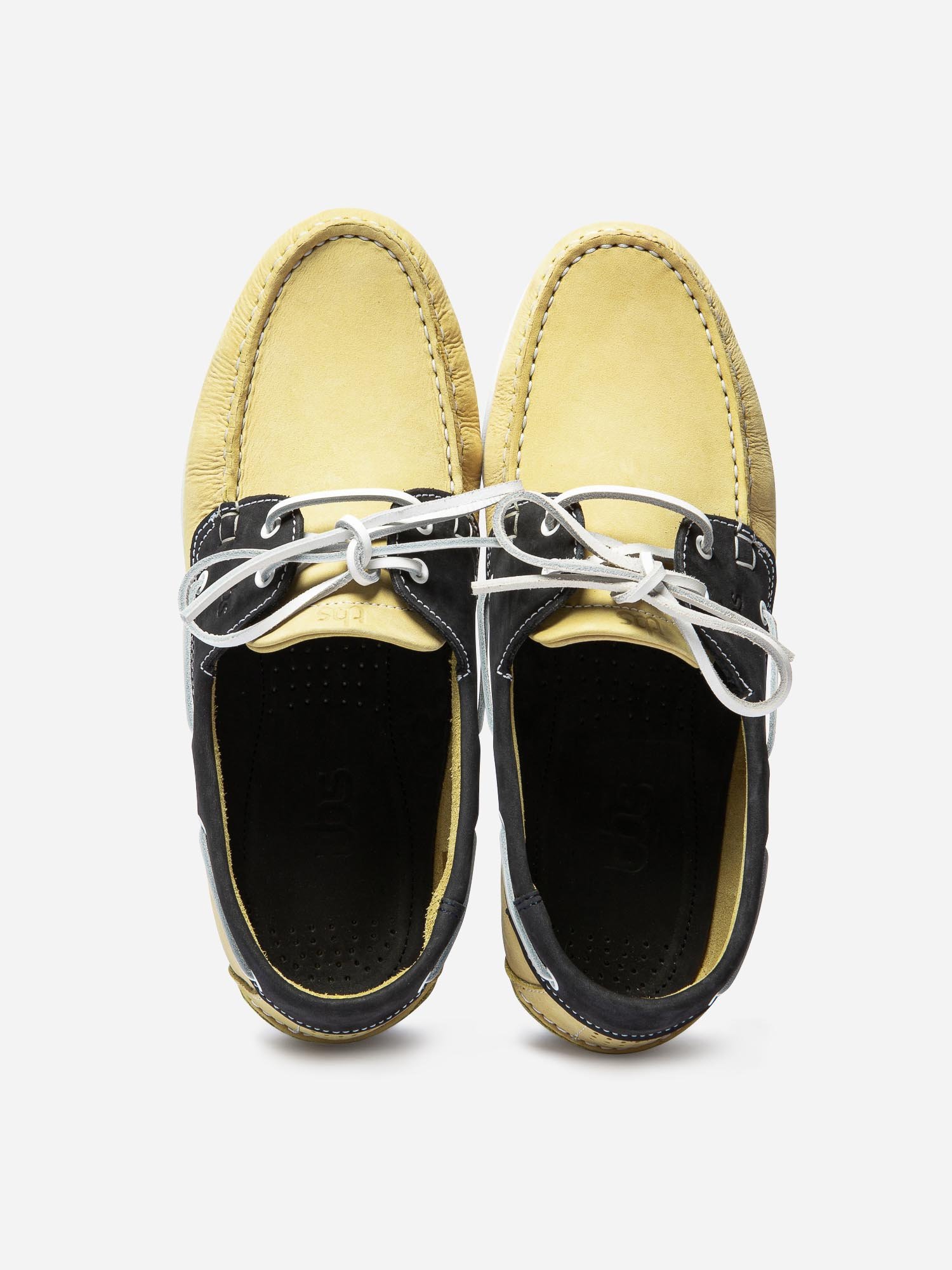 Chaussures Bateau Homme Semelle Grip Cuir Jaune