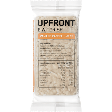 Upfront Eiwitreep Cripsy Vanille Kaneel 50g