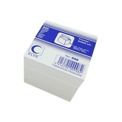 ELVE - Bloc Cube encollé - 90 x 90 mm - blanc