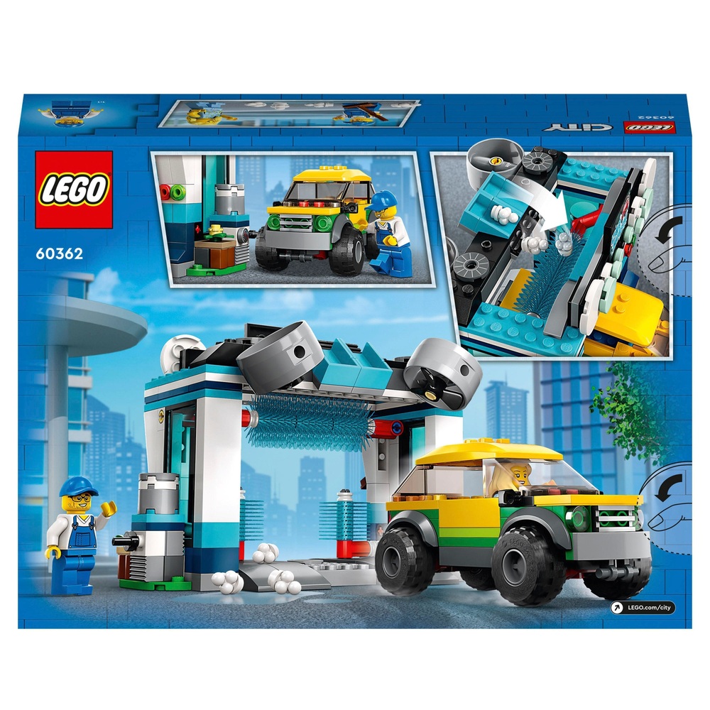 LEGO City 60362 Autowaschset mit Spielzeugauto-Waschanlage und Auto