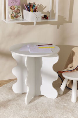 Minitude  Bølgete Sidebord, Hvit