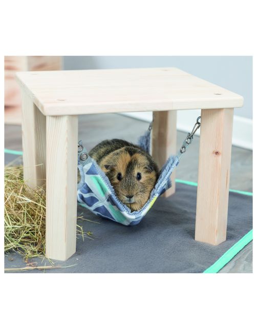 Trixie Schuilplaats Met Hangmat Sunny - Kooi Accessoire - 28x24x28 cm Houtkleur Grijs