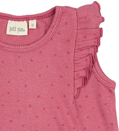 Petit Piao Kleid - Rib - Modal- Frill Dot - Light Berry