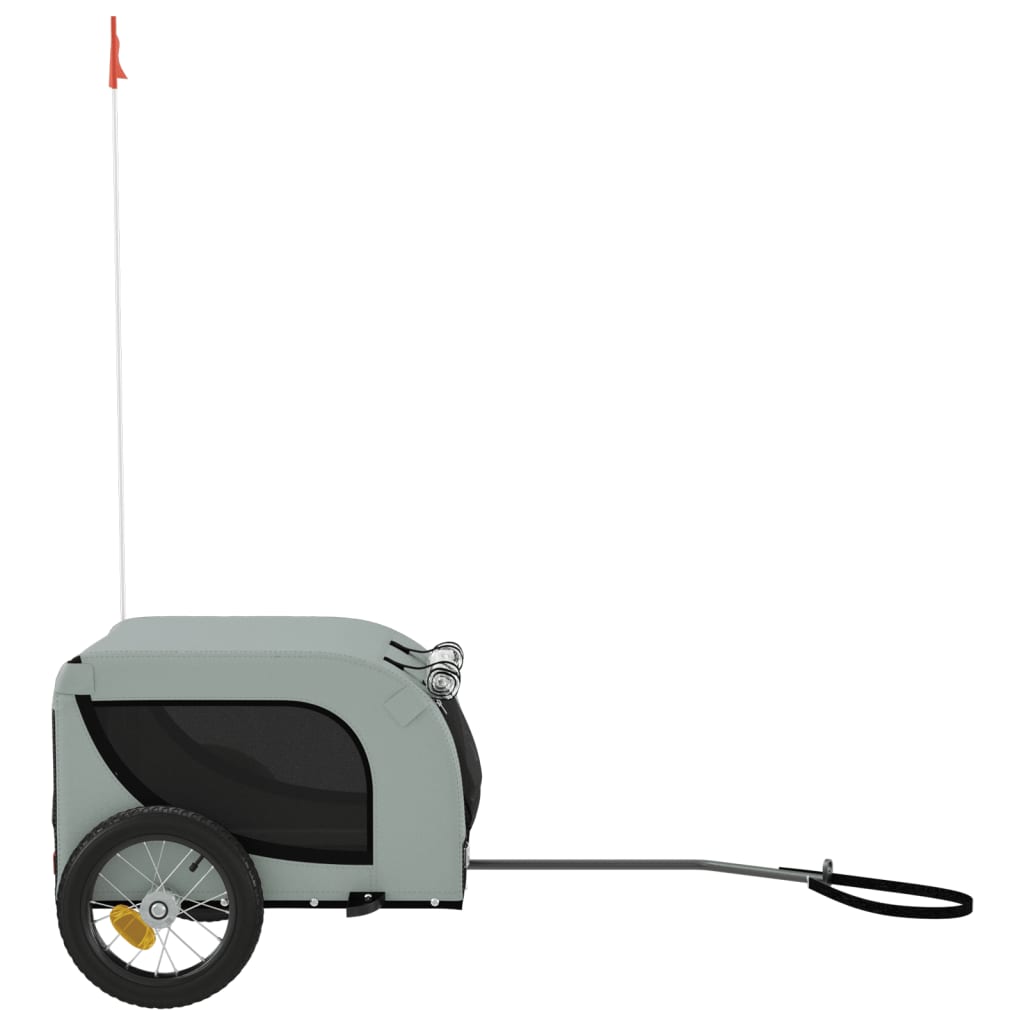 Remorque de vélo pour animaux de compagnie gris et noir