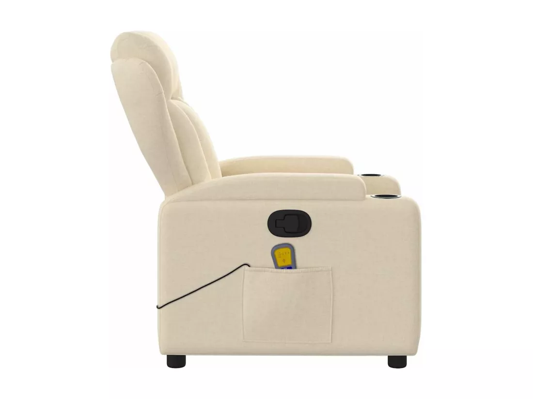 Fauteuil de massage inclinable Crème Tissu