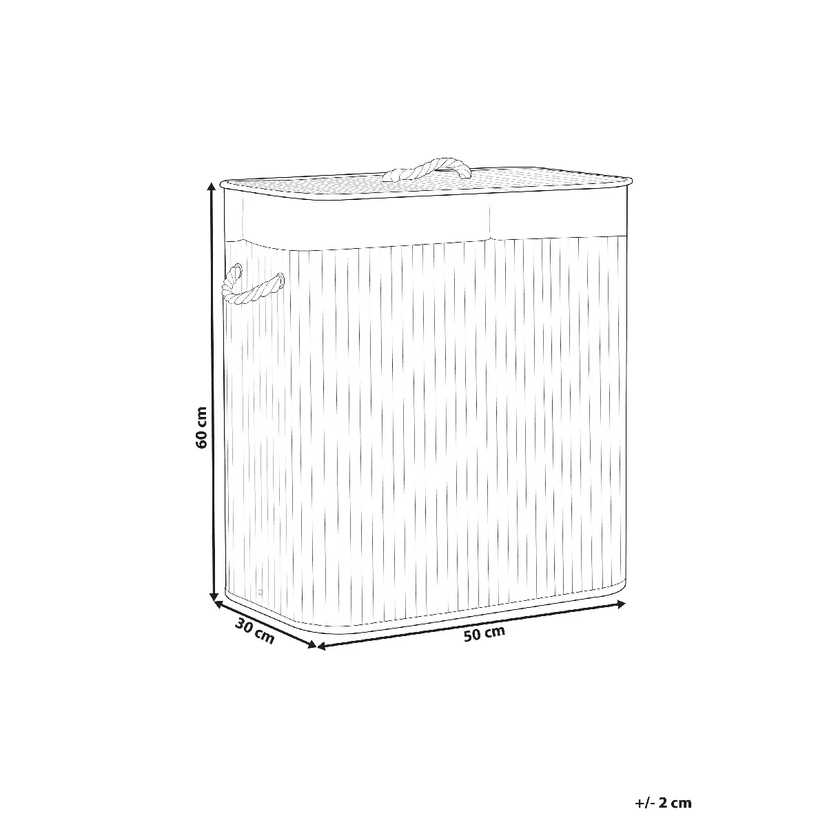 Beliani Panier en bambou gris 60 cm KANDY