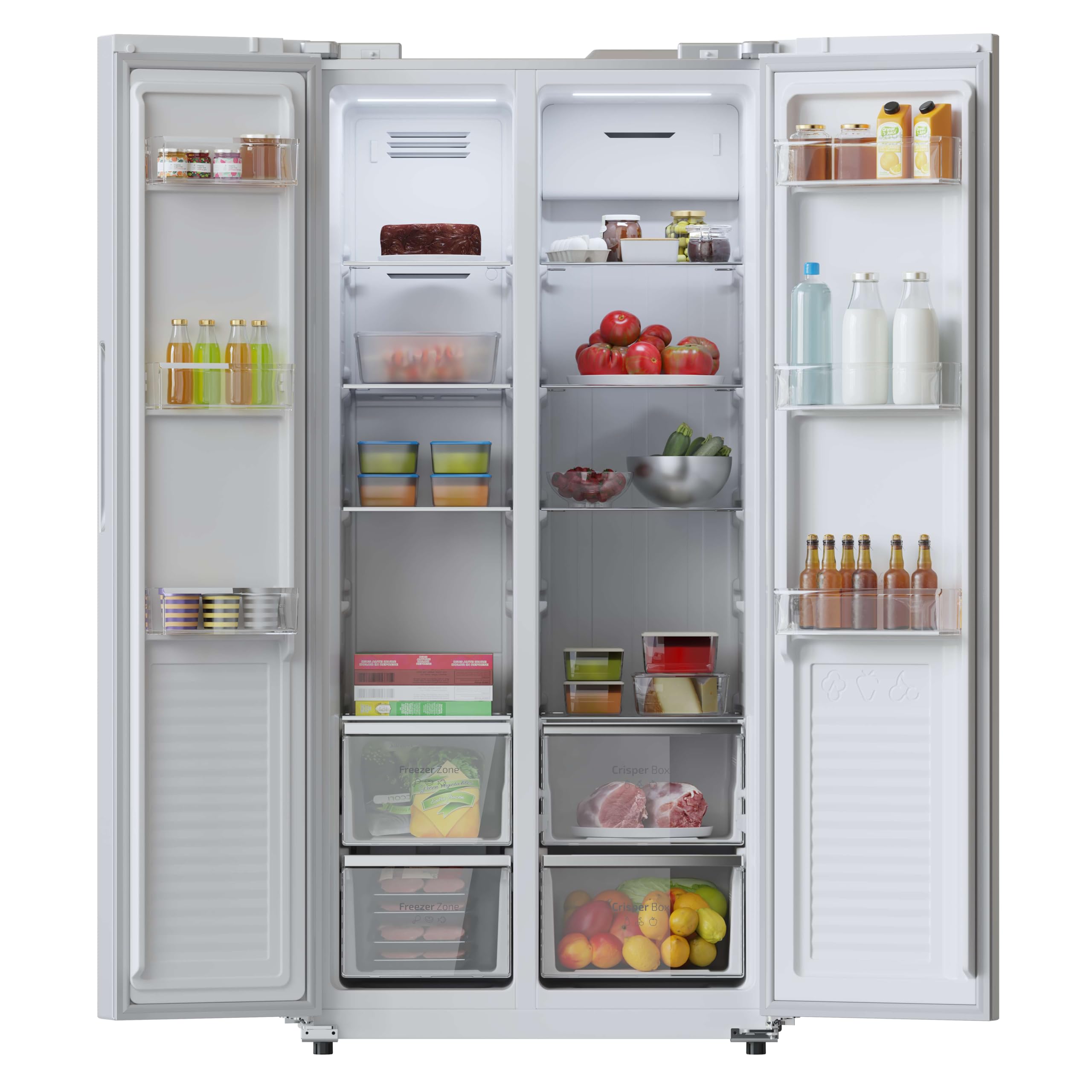 Cecotec Réfrigérateur Américain CoolMarket SBS 430 Inox E. 2 Portes, Side by Side 430 L, Hauteur 176 cm et Largeur 84 cm, Multi Air Flow System, Total
