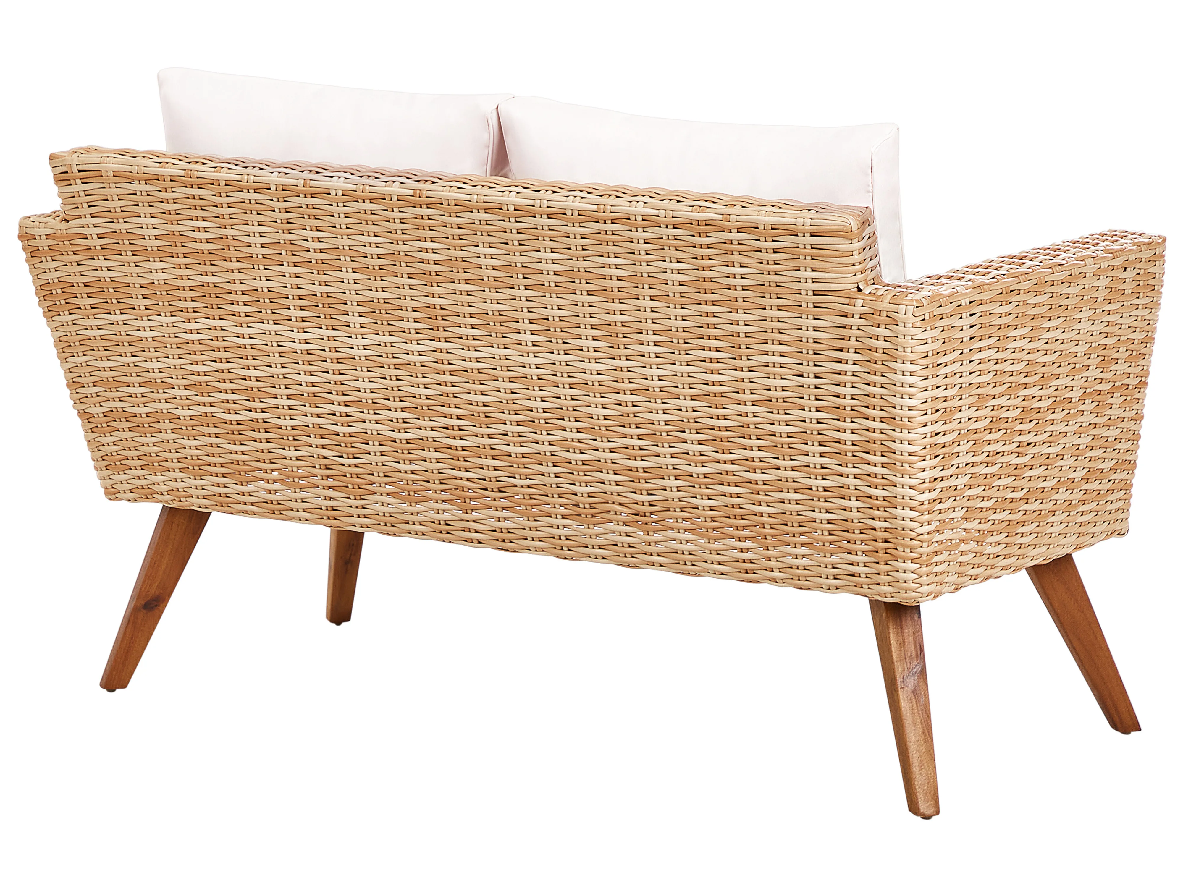 Loungeset met tafel 4-zits VITTORIA PE rotan Gebroken wit