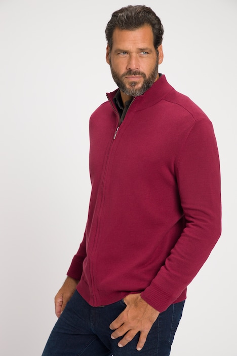 Strickjacke, Stehkragen, Zipper