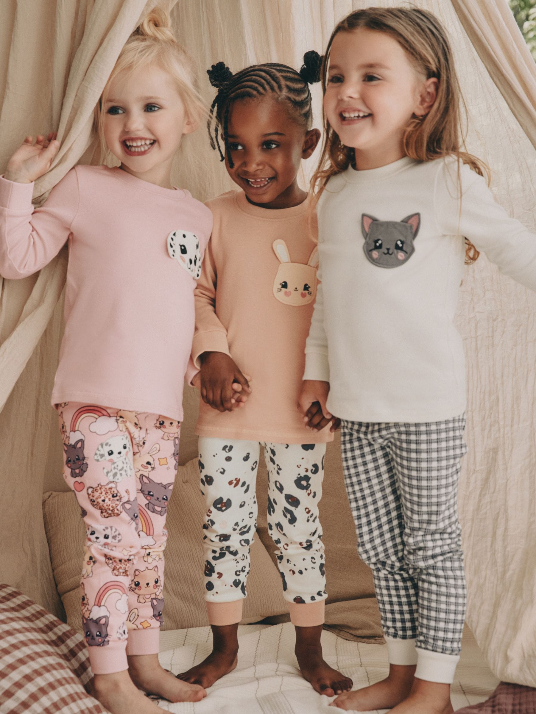Pet Print - Verpakking van 3 knusse pyjama's (9 mnd-10 jr)