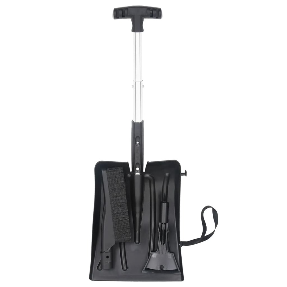 Kit de pelle à neige 3 en 1 noir aluminium