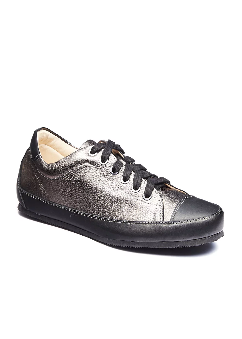 BASKET ROTONDA CUIR METALLISE