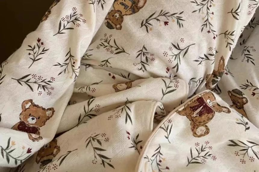 GOUB - Pyjamaset: top met lange mouwen en berenprint + broek