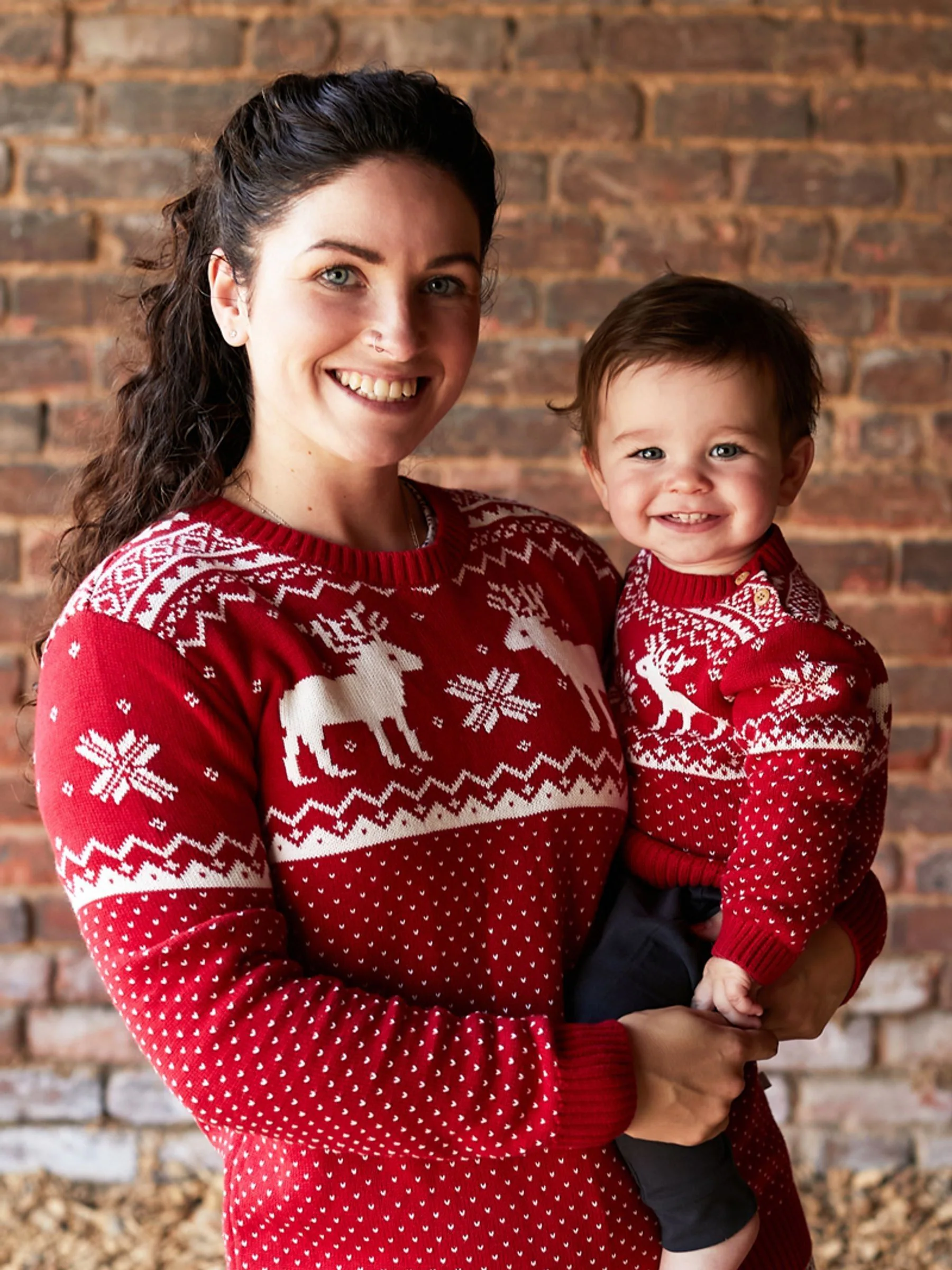Rood - The Little Tailor kersttrui met rendierfairislepatroon