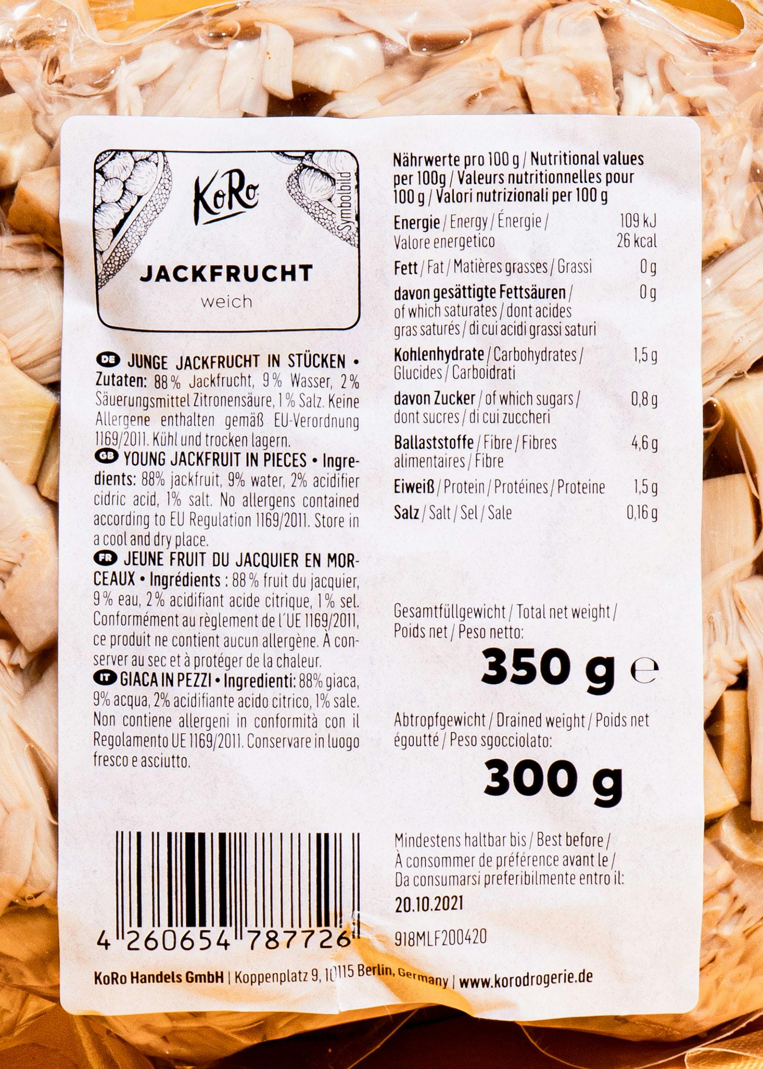 Weiche Jackfrucht 350 g