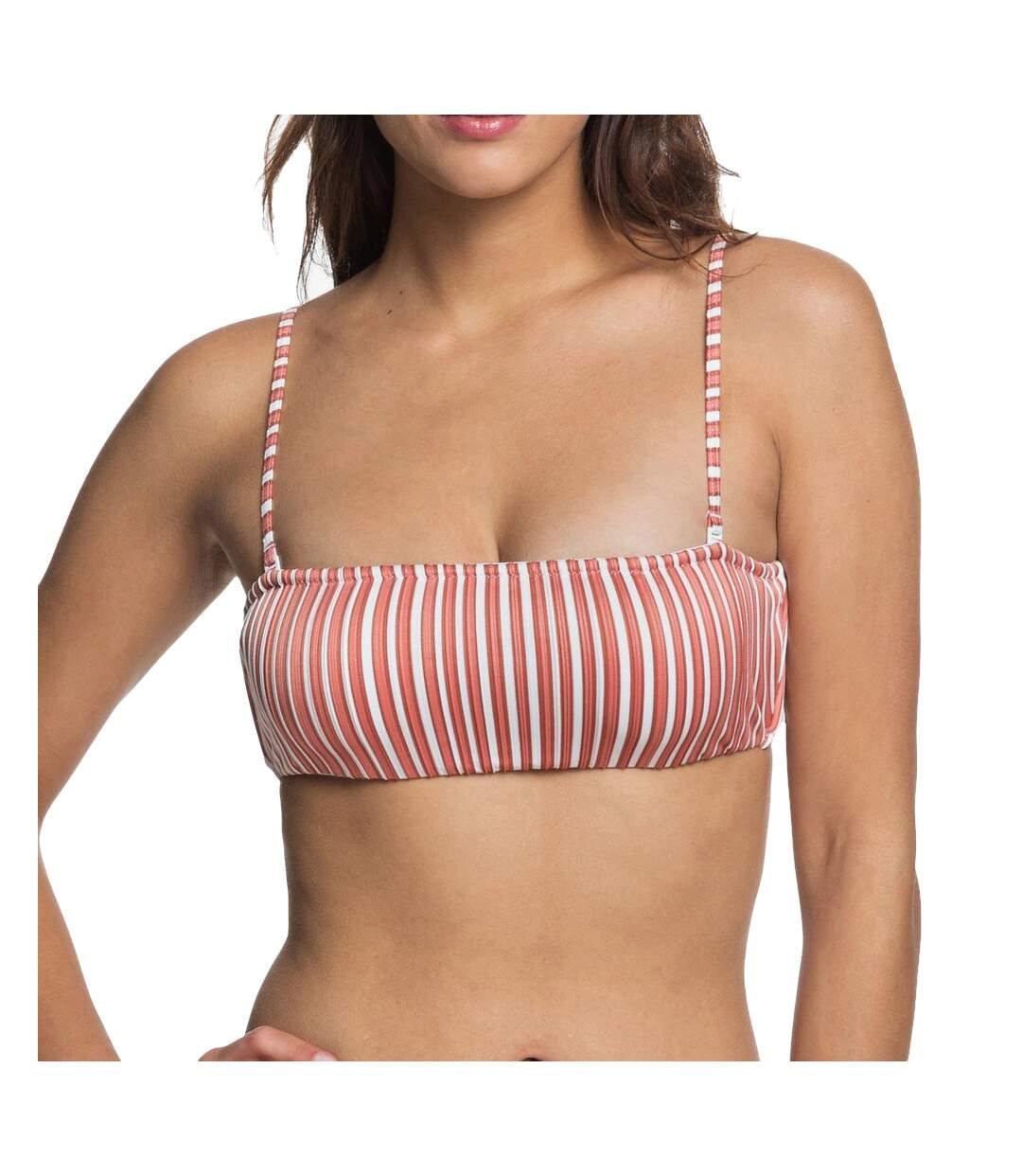 Haut de Bikini Marron/Blanc rayures Femme Roxy Sandy