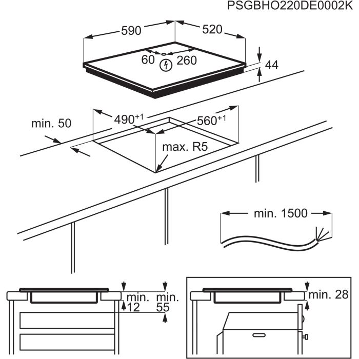 AEG Autarkes Induktions-KochfeldSerie 8000 TotalFlex IKE64683FB