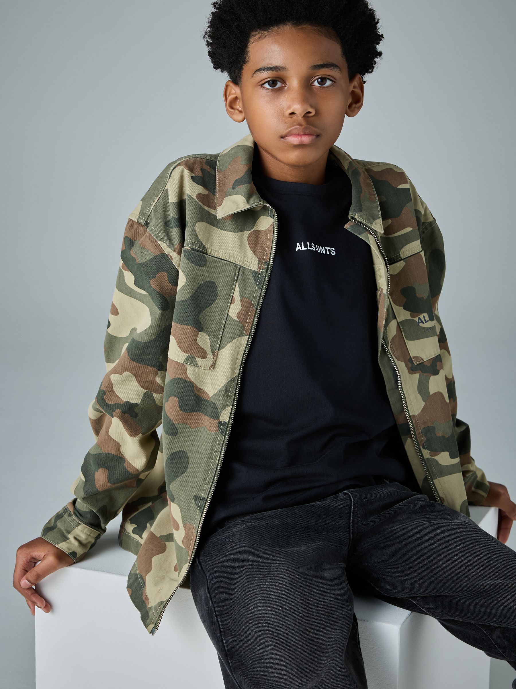 smALLSAINTS Camo Underground Shacket and T-Shirt Set