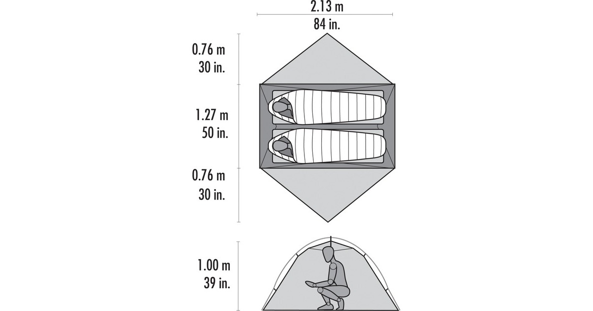 MSRHubba Hubba NX 2-Person Backpacking Tent  (Olijfgroen/rood)