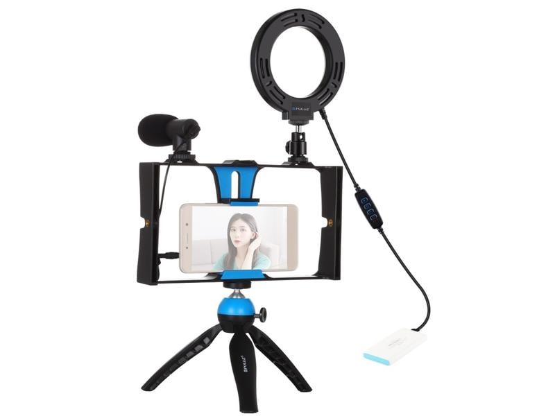 Puluz Videoleuchte Vlogging Set 4 in 1 Optimales Kit um Selfieaufnahmen oder Vlogging-Beiträge zu kreieren
