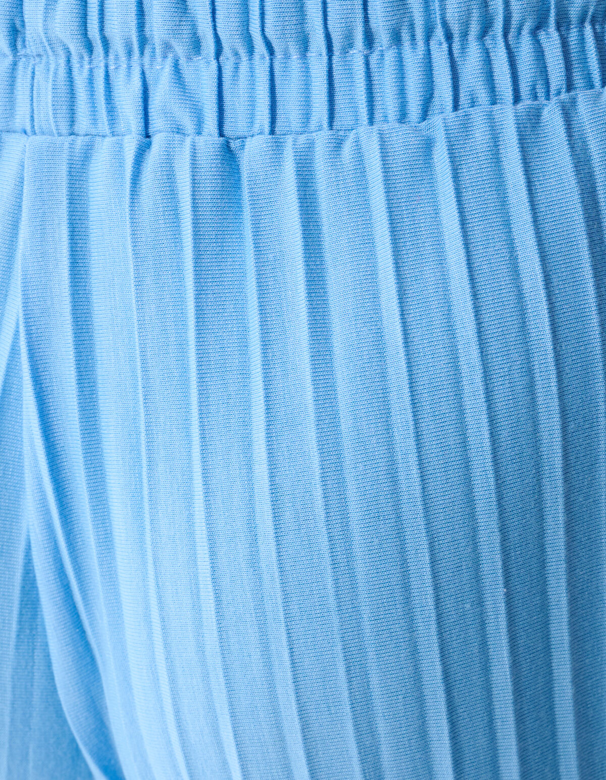 Plissé Wide Leg Broek Blauw
