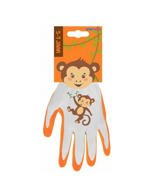 Talen Tools Handschoen Aap - Kinderhandschoen - Oranje 5-7 Jaar